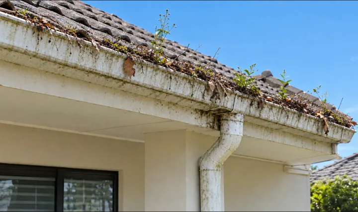 Gutter cleaning before