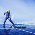 man, solar panel, rooftop, cleaning, work, job, solar panel system cleaning, solar, solar panel, solar panel, solar panel, solar panel, solar panel